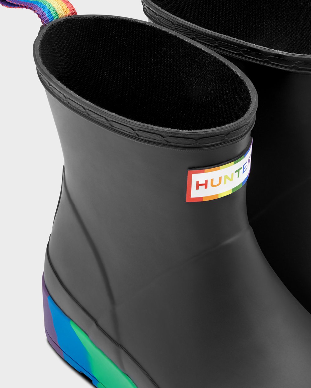 Womens Hunter Original Pride Flatform Rain - Play Boots Black - 3451-HQOIY